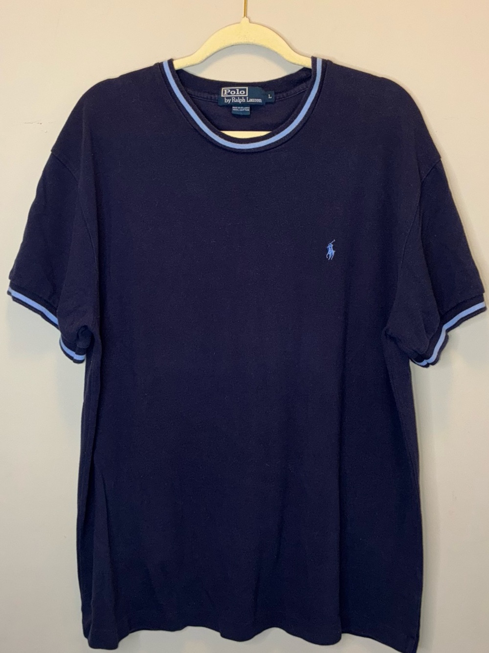 Polo by Ralph Lauren Men's Navy Blue Ringer T-Shirt